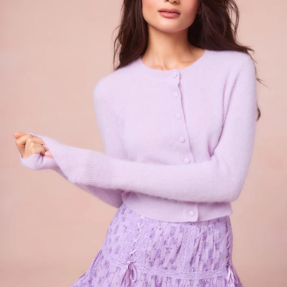 LoveShack Fancy Lavender Button-Up Women's Sweater, open to offers!